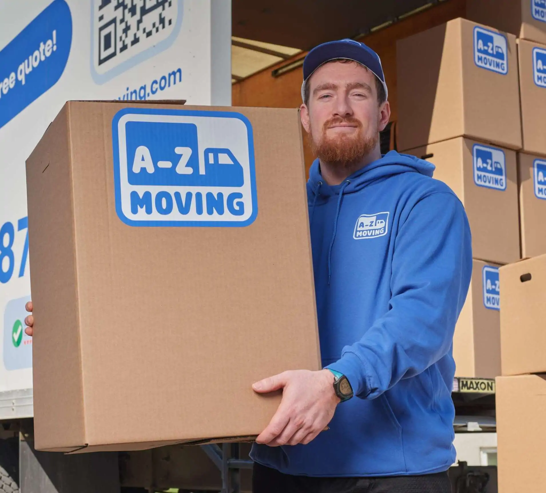 worker loading cardboard boxes